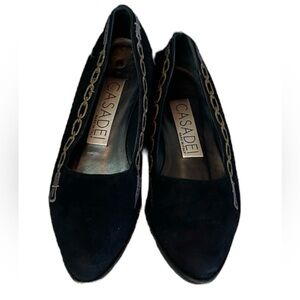 Casadei Made In Italy Women’s Black Suede Flats Shoes Size 7 US